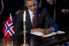 Foto della visita di Barack Obama all’ambasciata Norvegia