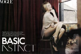 Kate Moss, pose da Basic Instinct