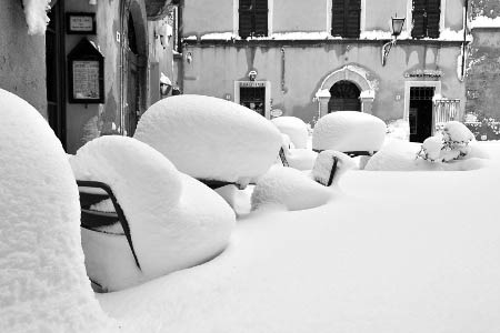 Mostre fotografiche: immagini per ricordare la neve a Pienza nel 2010
