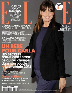 Carla Bruni su Elle con il pancione