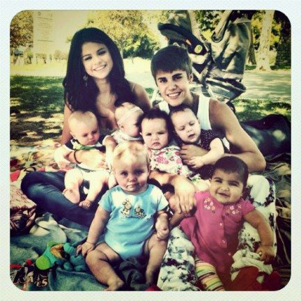 Justin Bieber e Selena Gomez adottano sei bambini? Le foto