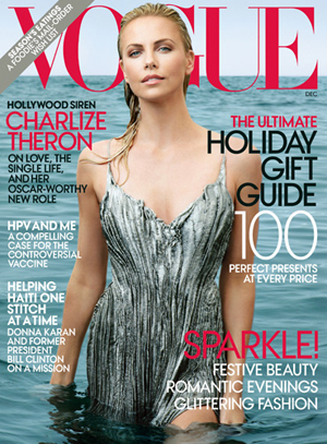 Charlize Theron: su Vogue America di dicembre 2011 le foto di fine anno