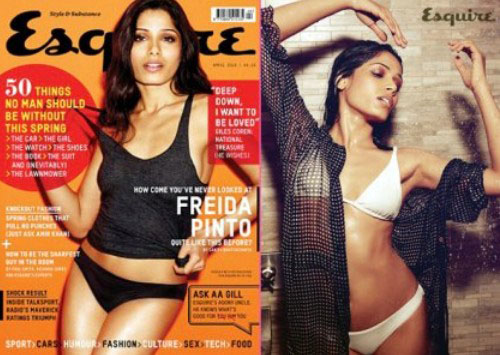 Freida Pinto servizio fotografico su Esquire di aprile 2012