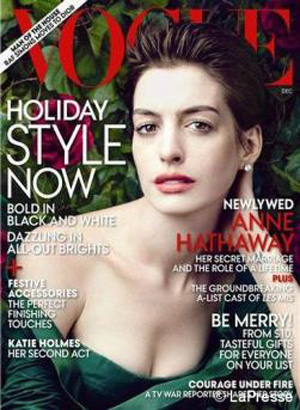 Anne Hathaway, foto e confessioni su Vogue