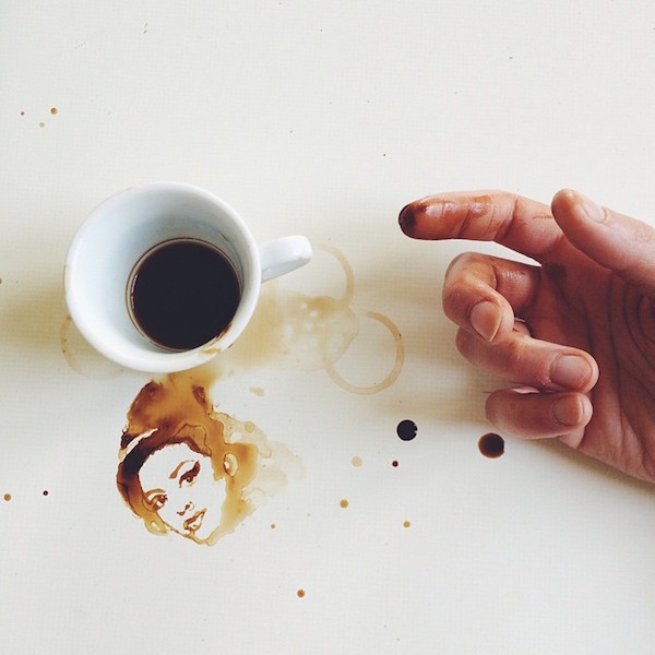 Foto artistica realizzata con caffè e cioccolato