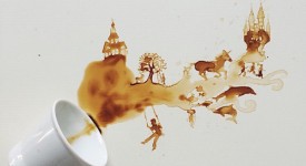 Foto artistica realizzata con caffè e cioccolato