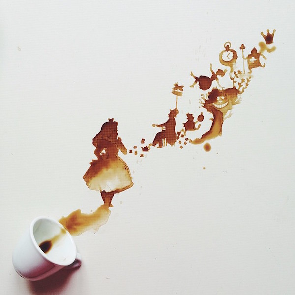 Foto artistica realizzata con caffè e cioccolato